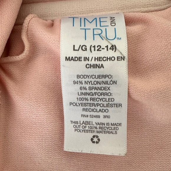 *TIME AND TRU* Pink Swim Top Size Large (12-14) - Picture 7 of 7